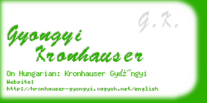 gyongyi kronhauser business card